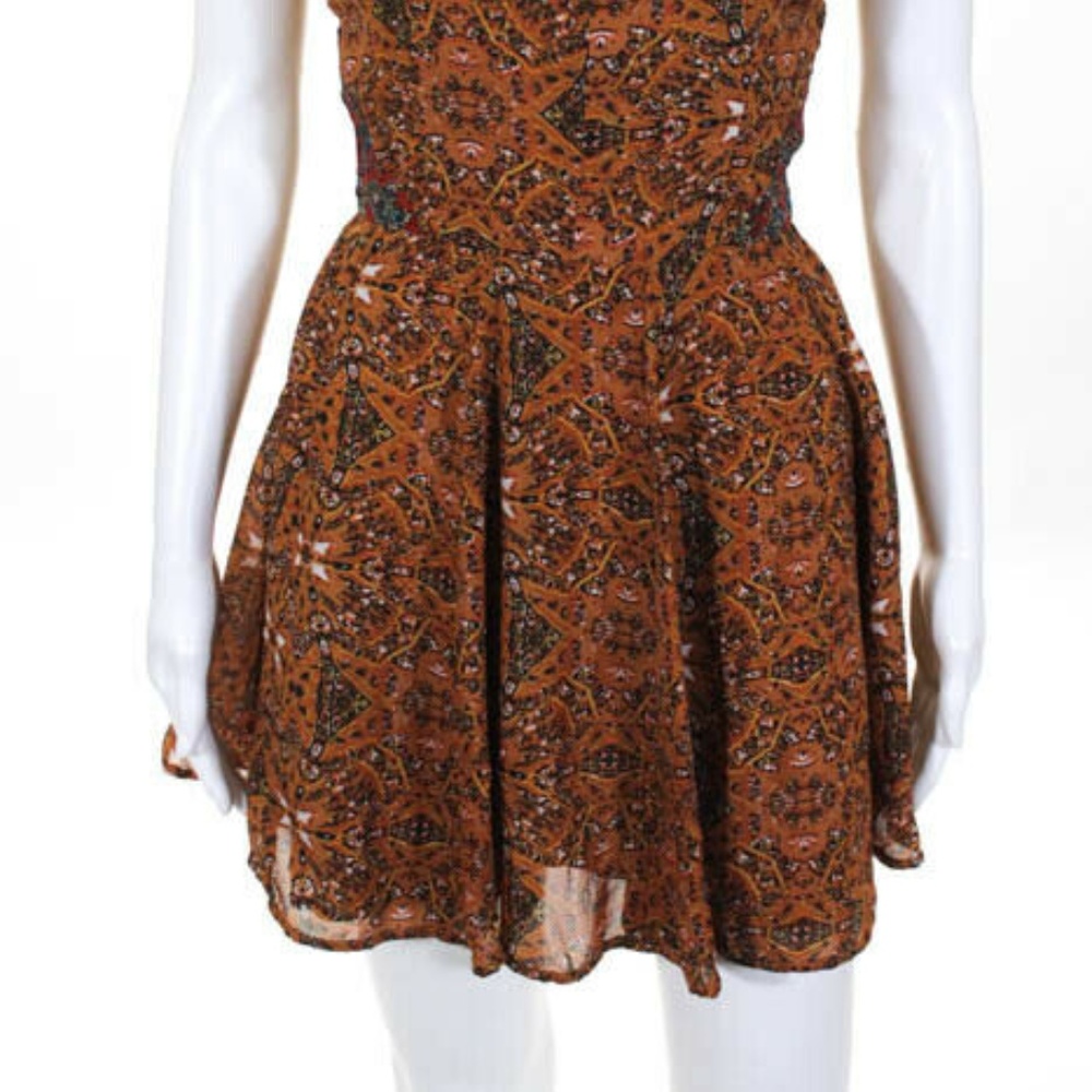 Isabel Lu Abstract Sleeveless V Neck A Line Dress - Picture 2 of 8